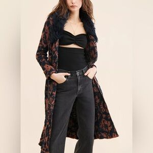 Anthropologie Black and Brown Knit Sweater